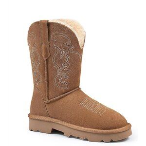 Women's Faun Snow Fur Lining Pull On Fuzzy Lightweight Winter Warm Shoes